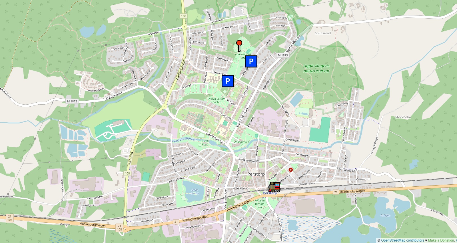 Karta över Perstorp